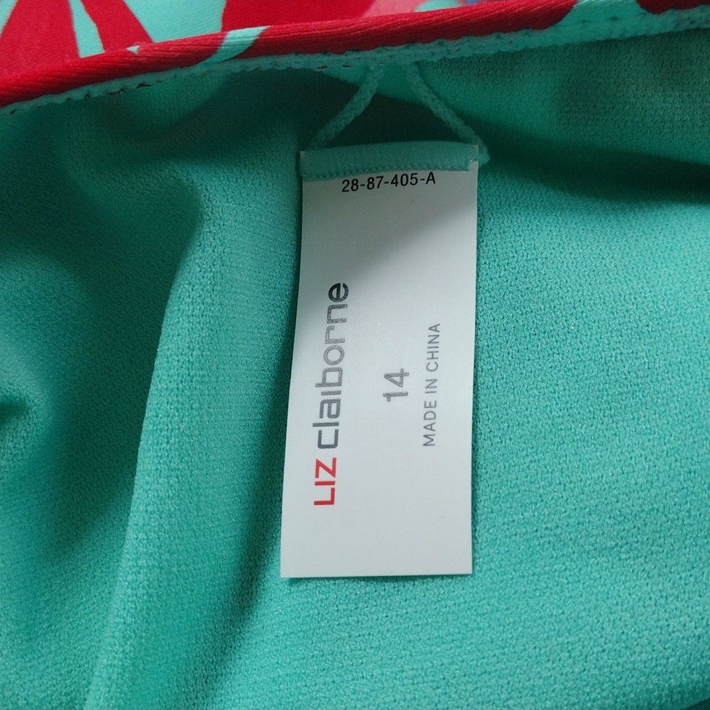 Liz Claiborne Tropical Island Swim, Size 14 - Picture 9 of 10